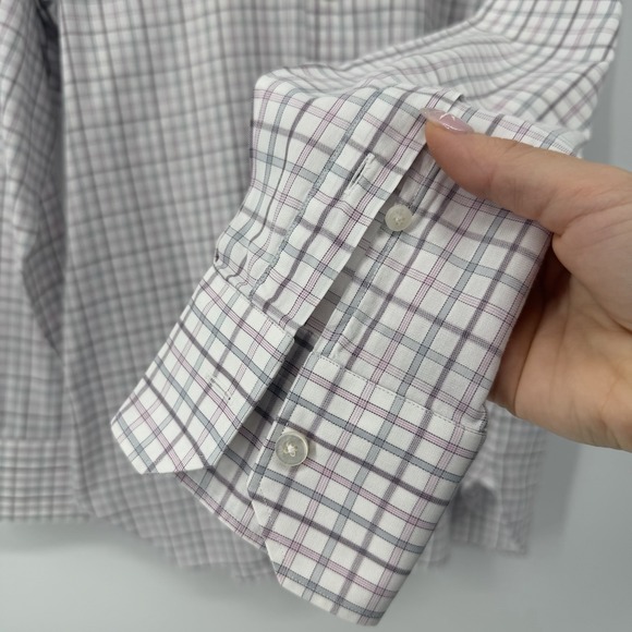 Ermenegildo Zegna Check Button Up Shirt Multicolor Cotton Mens Medium Tailored - Picture 4 of 10